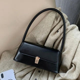 D0LF Women Underarm Bag Vintage PU Leather Ladies Small Shoulder Bags