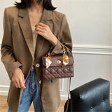 Square Flap Crossbody Bag for Women Soft PU Leather Shoulder Handbag