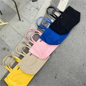 Plaid Women Shoulder Bag Student Tote Handbags Large Capacity Eco Shopping Bags