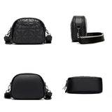 Vintage Solid Leather Shoulder Crossbody Bag for Women