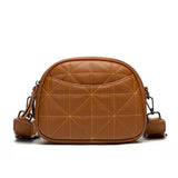Vintage Solid Leather Shoulder Crossbody Bag for Women