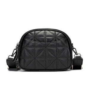 Vintage Solid Leather Shoulder Crossbody Bag for Women