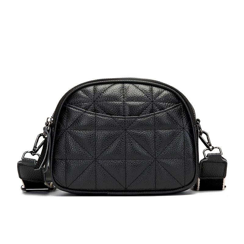 Vintage Solid Leather Shoulder Crossbody Bag for Women