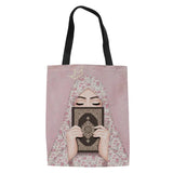 3D Islam Girl Printing Foldable Shopping Bags Shoulder Shopper Bag Ladies