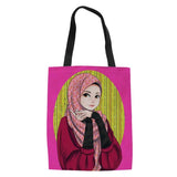 3D Islam Girl Printing Foldable Shopping Bags Shoulder Shopper Bag Ladies