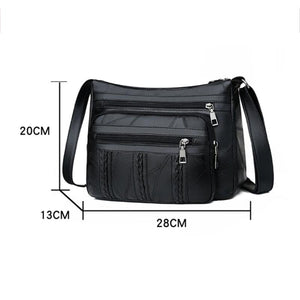 Braided Pocket Shoulder Bag PU Leather Clutch Totes