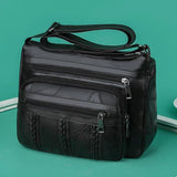 Braided Pocket Shoulder Bag PU Leather Clutch Totes