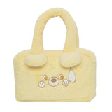 Embroidered Bear Plush Shoulder Bag Furry Purse Women's Handbag