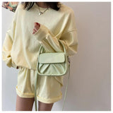 Pure Ladies Shoulder Bag Folds Temperament Versatile Handbag