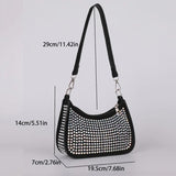 Rhinestone Shoulder Underarm Bag Casual Small Shoulder Shopping Bags