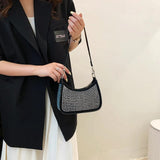 Rhinestone Shoulder Underarm Bag Casual Small Shoulder Shopping Bags