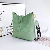 Crocodile Messenger Bag Women PU Leather Crossbody Shoulder Bag