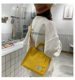 Corduroy Shoulder Bag Solid Buckle Messenger Small Square Bag