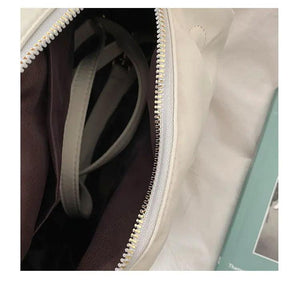 Women Nylon Bucket Shoulder Bag Solid Zipper Handbag Purse Ladylike