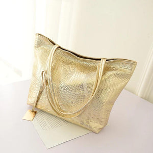 Crocodile Print Shoulder Bag Large Capacity Shopping Bag Ladies Bag