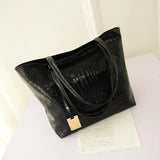 Crocodile Print Shoulder Bag Large Capacity Shopping Bag Ladies Bag