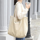 Wehyah Embroidered Corduroy Casual Tote Bag for Women ZY010