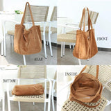 Wehyah Embroidered Corduroy Casual Tote Bag for Women ZY010