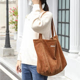 Wehyah Embroidered Corduroy Casual Tote Bag for Women ZY010