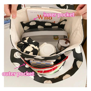 Polka Dot Bucket Bag Women's Shoulder Handbag