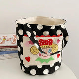 Polka Dot Bucket Bag Women's Shoulder Handbag