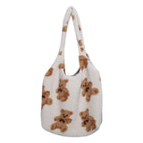 Winter Women's Cartoon Handbags Faux Lamb Swool Plush Shoulder Bag