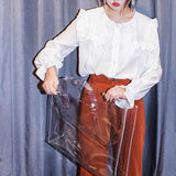 Clear PVC Shoulder Bag Large Tote Jelly Shopping Bags