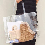 Clear PVC Shoulder Bag Large Tote Jelly Shopping Bags