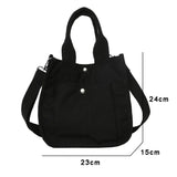 Canvas Casual Tote Shoulder Bag for Women Solid Crossbody