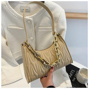 PU Leather Women's Shoulder Underarm Bags Solid Handbags Girls Phone Purses