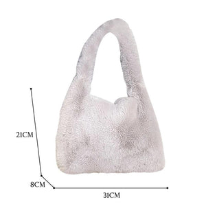 Autumn Winter Plush Tote Women Shoulder Bag