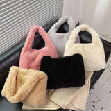 Autumn Winter Plush Tote Women Shoulder Bag
