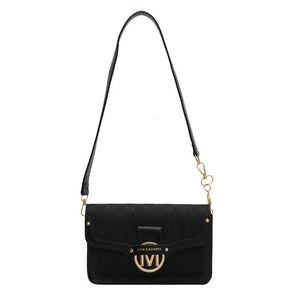 M Letter Print Shoulder Handbag Lock Small Square Bag Women's Bags