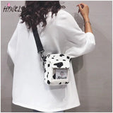 Funny Hit Cow Polka Dot Girl Student Canvas Small Bag Japanese Messenger Bag