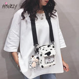 Funny Hit Cow Polka Dot Girl Student Canvas Small Bag Japanese Messenger Bag