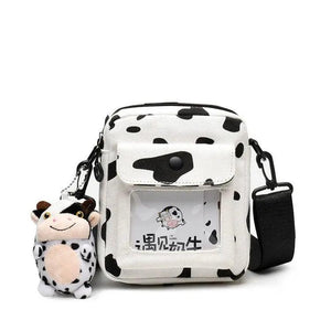 Funny Hit Cow Polka Dot Girl Student Canvas Small Bag Japanese Messenger Bag