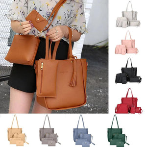 4pcs Woman Bag Set Female Purse and Handbag Four-Piece Shoulder Bag Tote