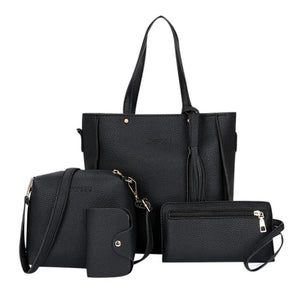 4pcs Woman Bag Set Female Purse and Handbag Four-Piece Shoulder Bag Tote