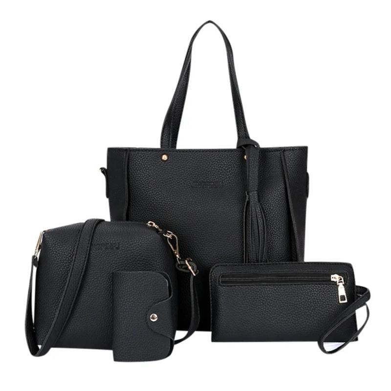 4pcs Woman Bag Set Female Purse and Handbag Four-Piece Shoulder Bag Tote