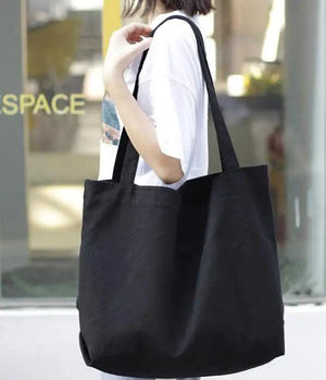 Large Capacity Canvas Shoulder Bag Retro Shopping Bag