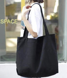 Large Capacity Canvas Shoulder Bag Retro Shopping Bag