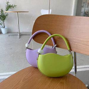 Small Shoulder Bag PU Leather Round Crossbody Bag