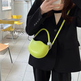 Small Shoulder Bag PU Leather Round Crossbody Bag