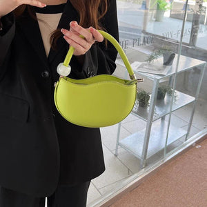 Small Shoulder Bag PU Leather Round Crossbody Bag