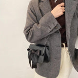 Vintage Bow PU Leather Flap-bag Shoulder Bag
