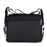 Floral Crossbody Bag Waterproof Nylon Shoulder Messenger Top-handle Handbag