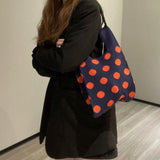 Women's Knitting Shoulder Bag Stripe Handbag Vintage Clutch Tote