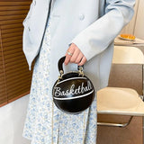 Women's Basketball Shoulder Bag Zipper Handbag Football Crossbody Bag