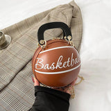 Women's Basketball Shoulder Bag Zipper Handbag Football Crossbody Bag
