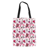 Eiffel Tower Women Handbag Folding Canvas Bag Shoulder Tote Book Bag